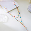 Alloy Colorful Glass Double Layer Flat Round Tassel Y Necklaces for Women WG2A583-03-1
