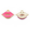 Rack Plating Alloy Enamel Pendants ENAM-T011-116B-3