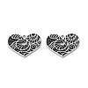 304 Stainless Steel Black Enamel Pendants STAS-M102-67P-1