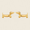 304 Stainless Steel Dog Stud Earrings for Women UX9475-1