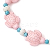 Synthetic Turquoise & Natural Freshwater Shell Beads Stretch Bracelets for Women BJEW-JB12017-01-3