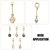 5Pcs Brass Braided Chain Pouch Empty Stone Holder Pendant Decorations HJEW-CJ0001-11G-7