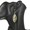 Glass Braided Beads Dangle Earrings EJEW-MZ00746-02-2