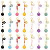 28Pcs 6 Style Alloy Enamel Smiling Face Pendant Decorations HJEW-YW00173-2