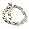 Flower Theme Printed Handmade Porcelain Beads LAMP-D303-06E-02-2