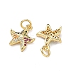 Brass Micro Pave Cubic Zirconia Charms KK-F930-22G-2