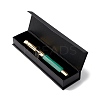 Natural Malachite Brass Pens AJEW-M209-02G-4