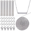 DIY 304 Stainless Steel Blank Rectangle Pendnat Necklace with Cable Chains Making Kit DIY-SC0024-16-1
