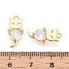 Brass Pave Cubic Zirconia Pendants KK-T071-43G-3