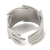 Non-Tarnish 304 Stainless Steel Open Cuff Ring RJEW-C067-12P-3