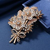 Malus Spectabilis Alloy Rhinestone Brooches for Backpack Clothes PW-WG79A77-01-3