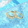 Brass Micro Pave Clear Cubic Zirconia Hoop Earrings EJEW-C122-02G-2