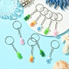 10Pcs 5 Colors Resin Tortoise Pendant Keychain KEYC-FS00018-6