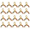 20Pcs Brass Micro Pave Colorful Cubic Zirconia Charms KK-SZ0004-71-1