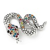 Snake Alloy Rhinestone Brooches for Backpack Clothes LS-JEWB-Z040-01C-AS-1
