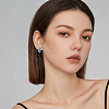 4 Pairs Two Tone 304 Stainless Steel Chunky Huggie Hoop Earrings with Enamel for Women EJEW-DC0001-37-6