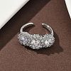 Brass Micro Pave Cubic Zirconia Cuff Rings RJEW-H256-02P-02-2