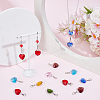 28Pcs 7 Colors Faceted Heart Glass Pendants Decoration HJEW-PH02042-4