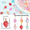 48Pcs 6 Colors Two Tone Transparent Spray Painted Glass Pendants GLAA-NB0001-38-2