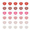 Beadthoven 30Pcs 6 Colors Valentine's Day Opaque Acrylic Pendants SACR-BT0001-03-10