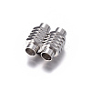 Tarnish Resistant 304 Stainless Steel Magnetic Clasps with Glue-in Ends LS-STAS-H055-2-2