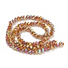 Electroplate Glass Beads Strands GLAA-Q105-04T-2