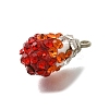 Rhinestone Clay Brass Pendants KK-D295-10P-2