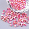 Rainbow ABS Plastic Imitation Pearl Beads OACR-Q174-3mm-04-1