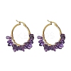 Natural Gemstone Hoop Earrings EJEW-JE05173-2