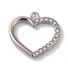 304 Stainless Steel Rhinestone Pendants STAS-L081-003P-1