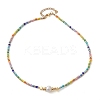 Natural Pearl & Seed Beaded Necklace NJEW-JN04649-01-1