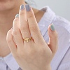 Double Heart with Cross 304 Stainless Steel Adjustable Ring for Women LS-RJEW-B035-06G-4