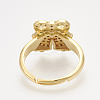 Brass Cubic Zirconia Pendants & Stud Earrings & Adjustable Rings Jewelry Sets SJEW-S043-02-3