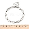 304 Stainless Steel Oval Link Chains Bracelets for Men & Women BJEW-D042-34P-5