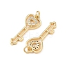 Brass Pave Clear Cubic Zirconia Pendantss KK-F919-38B-G-2