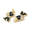 Real 16K Gold Plated Brass Micro Pave Clear Cubic Zirconia Pendants ZIRC-L103-059G-01-2
