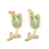 Brass Micro Pave Clear Cubic Zirconia Pendants KK-A269-39G-1
