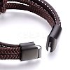 Braided Leather Cord Multi-strand Bracelets BJEW-F349-12B-02-4
