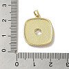 Brass Micro Pave Clear Cubic Zirconia Pendants KK-I708-02C-G-3