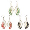 Glass Braided Beads Dangle Earrings EJEW-MZ00746-2