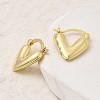Heart Brass Hoop Earrings EJEW-P333-04G-3