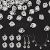 100pcs Clear Cubic Zirconia Alloy Charms ZIRC-PH0001-10-2