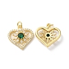 Rack Plating Brass Cubic Zirconia Pendants KK-D074-07G-1