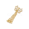 Brass Micro Pave Clear Cubic Zirconia Pendants KK-D228-02G-01-2