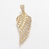 Brass Micro Pave Cubic Zirconia Pendants X-ZIRC-L067-22-G-NR-1
