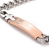 Crystal Rhinestone Rectangle & Cross Link Bracelet LS-STAS-E160-30RGP-01-2
