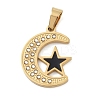 Ion Plating(IP) 304 Stainless Steel Enamel Rhinestone Pendants STAS-Q325-04C-G-1