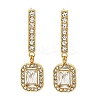 Ion Plating(IP) Stainless Steel Inlay Rhinestone & Clear Cubic Zirconia Stud Earrings for Women EJEW-M024-08E-G-1
