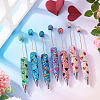 2Pcs Polymer Clay Rhinestones Ball-Point Pen OFST-TA0001-03E-7