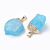 Dyed Natural Quartz Crystal Pendants G-T104-24C-2